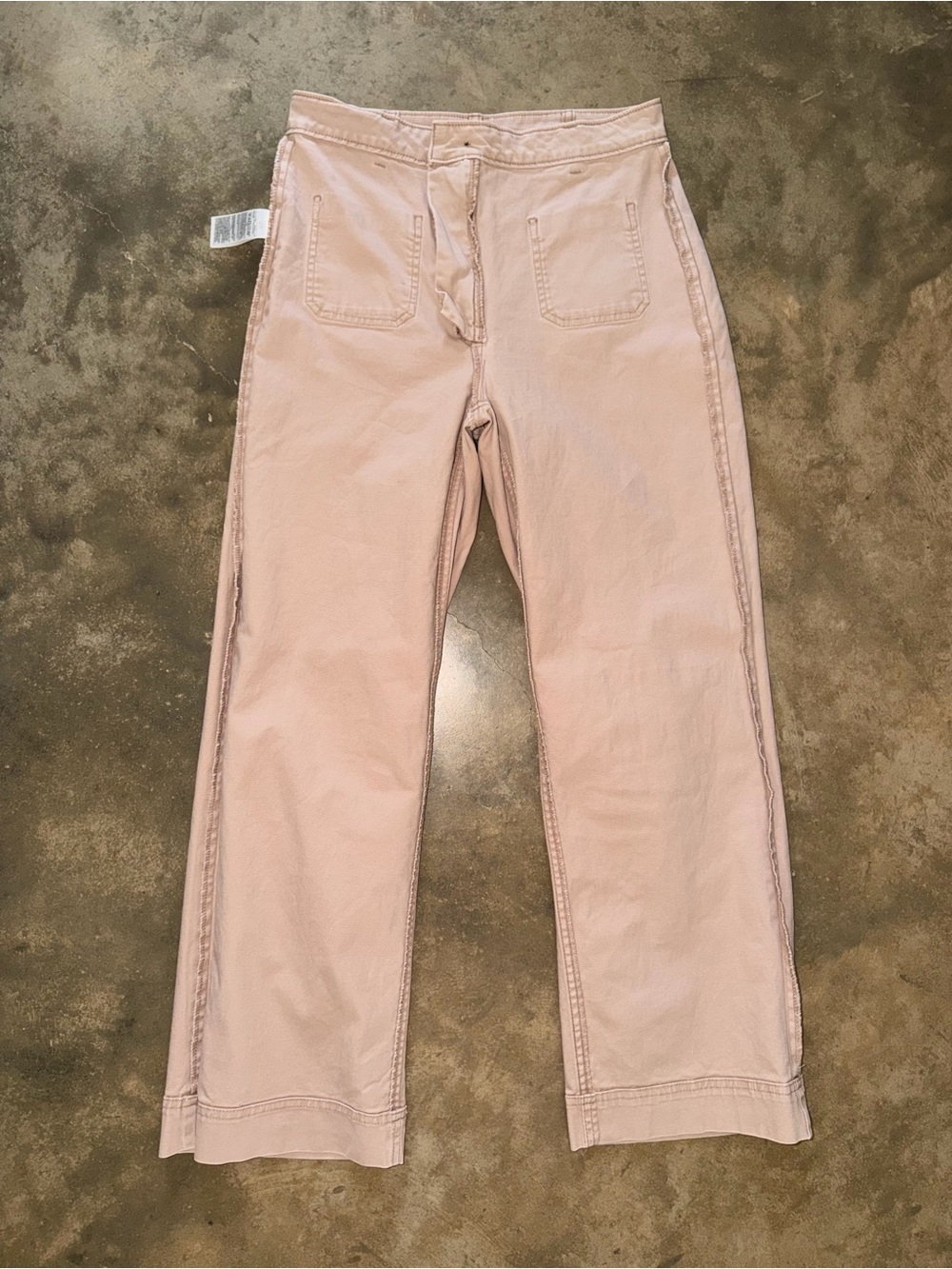 Old Navy High Rise Wide Leg Pants 4 Tall Khaki Patch Pocket Cotton Fall Photos - Picture 9 of 11